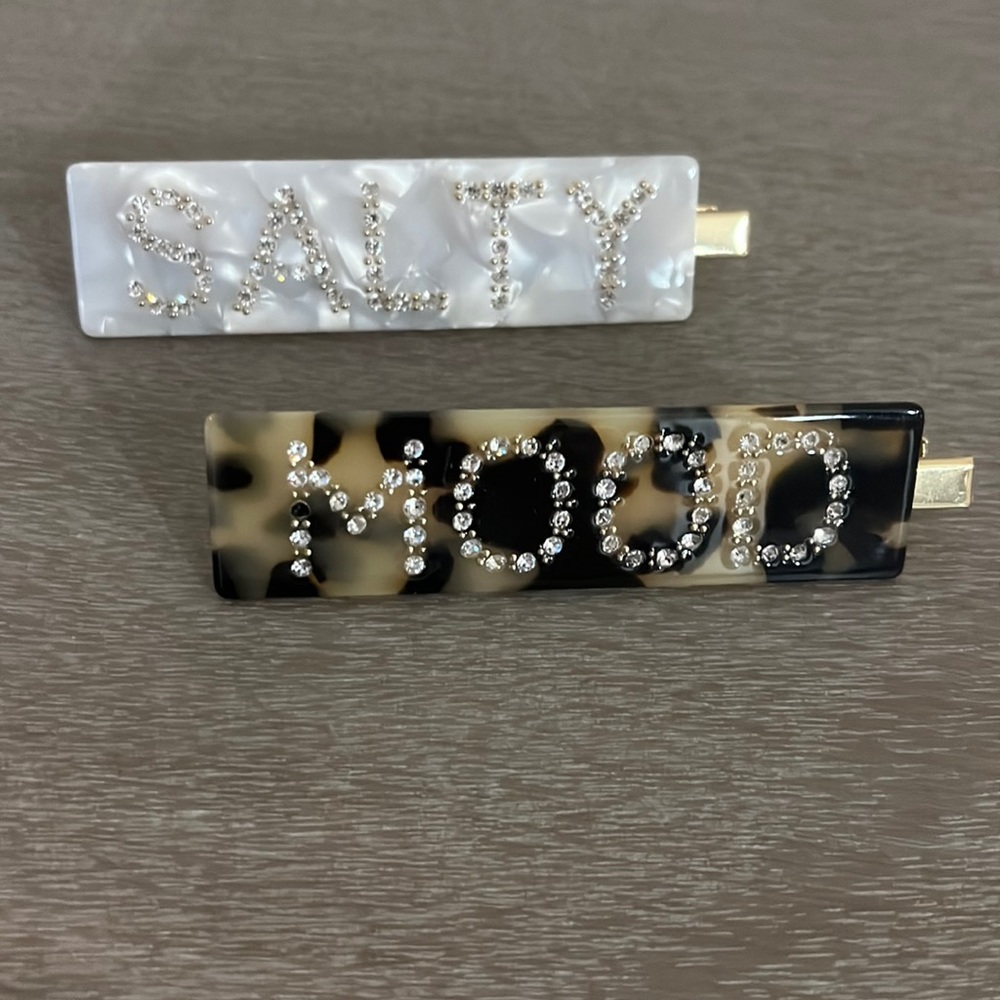 Salty and Mood Rhinestone Hair Barrettes/Accessory